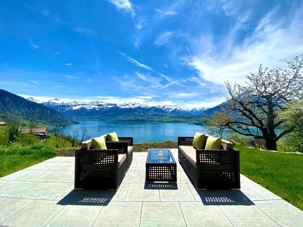 Panorama Boutique Apartment With Air Condition, Spa Entry In Solbadhotel Sigriswil Exterior photo